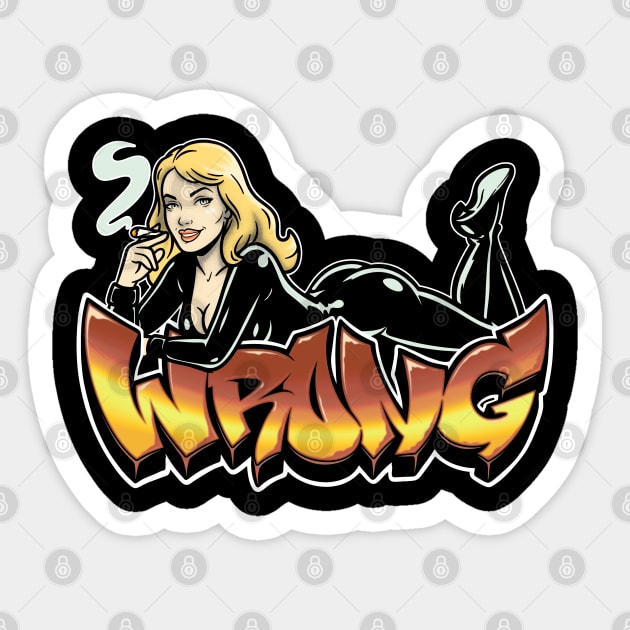 Pinup Blonde Sticker by Wrongteeshirt